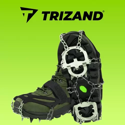 Trizand Ice Cleats with 12 Spikes for Shoes, Size M (35-39)