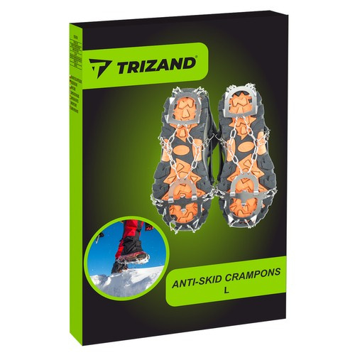 Trizand pretslīdes dzelkšņi apaviem, izmērs L (40-44), melni/sudraba