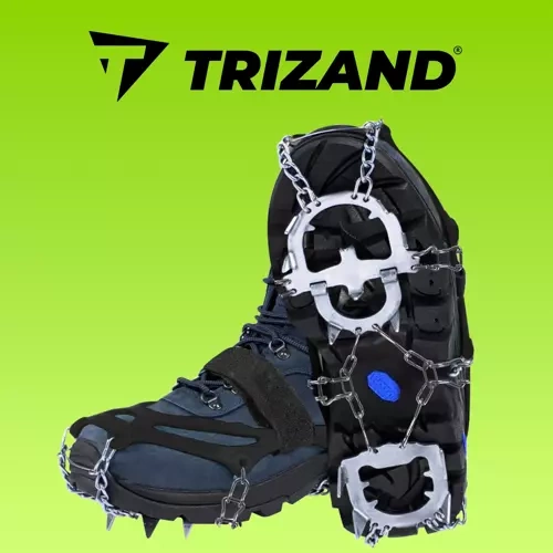Trizand pretslīdes dzelkšņi apaviem, izmērs L (40-44), melni/sudraba