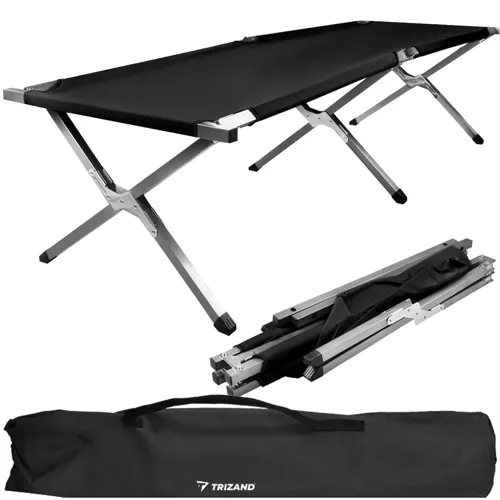 Trizand 00023190 Folding Camp Bed, Black