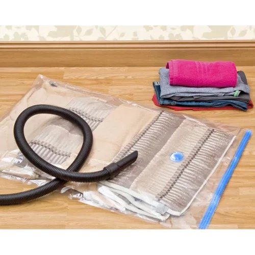 Ruhhy Vacuum Storage Bags Set, 10 pcs, Mixed Sizes, Transparent/Blue