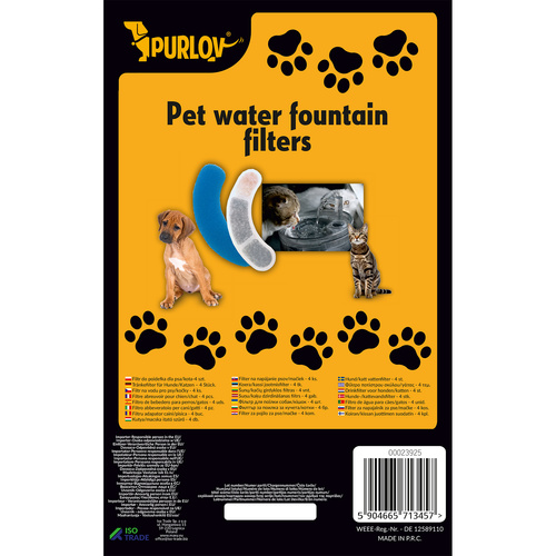 Mājdzīvnieku dzeramās bļodas filtrs Purlov 23925, 4 gab. | Pet Drinking Bowl Filter