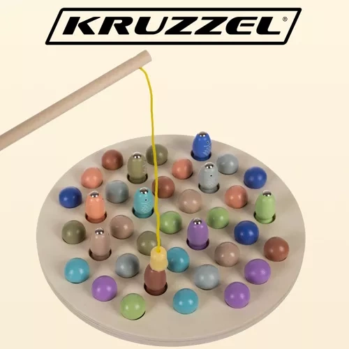 Kruzzel 00022410 Wooden Magnetic Fishing Game