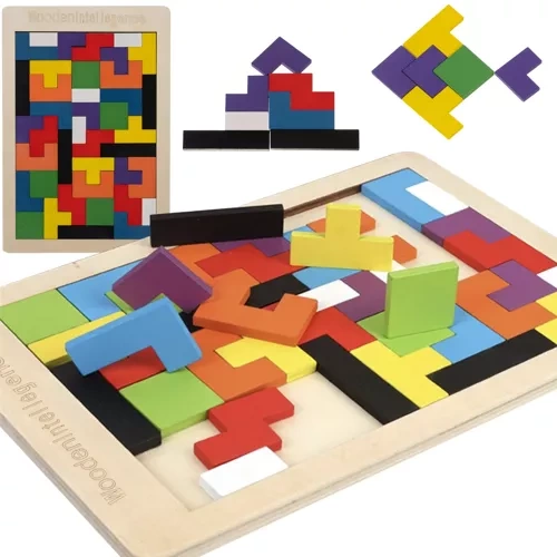 Kruzzel 00022667 Wooden Logic Puzzle for Kids, Multicolor