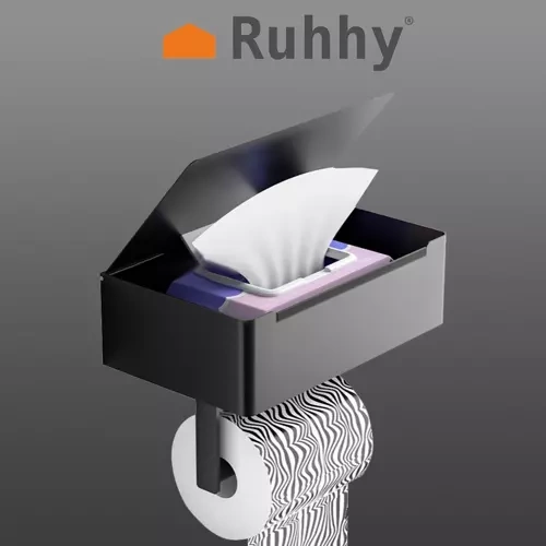 Tualetes Papīra Turētājs Ar Plauktu Ruhhy 20178 | Toilet Paper Holder With Shelf