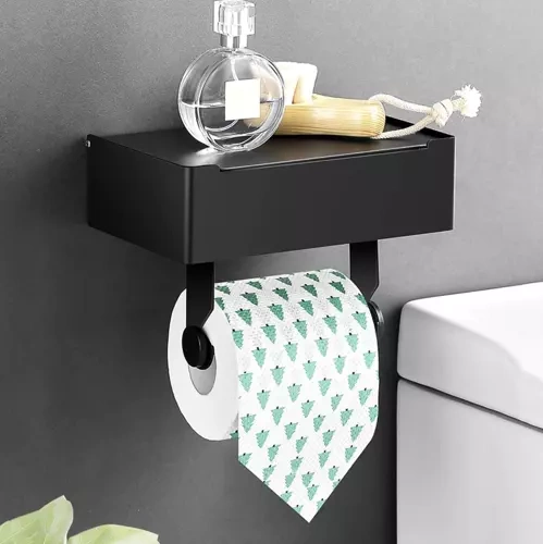 Tualetes Papīra Turētājs Ar Plauktu Ruhhy 20178 | Toilet Paper Holder With Shelf