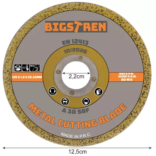 Metāla griešanas disks - 50 gab. Bigstren 21639 | Metal cutting disc pcs.