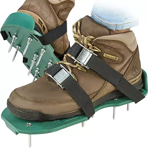 Gardlov Lawn Aerator Shoes with Metal Clips, Green/Black