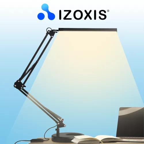 Izoxis 23503 2-in-1 LED Desk Lamp with Clamp and Base