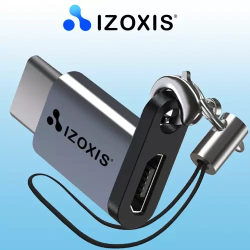 Адаптер Izoxis USB-C на Micro USB 2.0 с ремешком