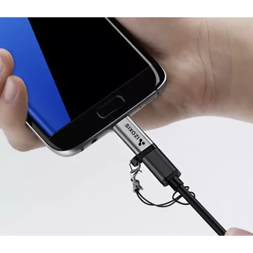 Адаптер Izoxis USB-C на Micro USB 2.0 с ремешком