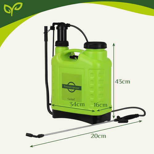 Gardlov 00025569 mugursomas tipa spiediena smidzinātājs, 16L, zaļš