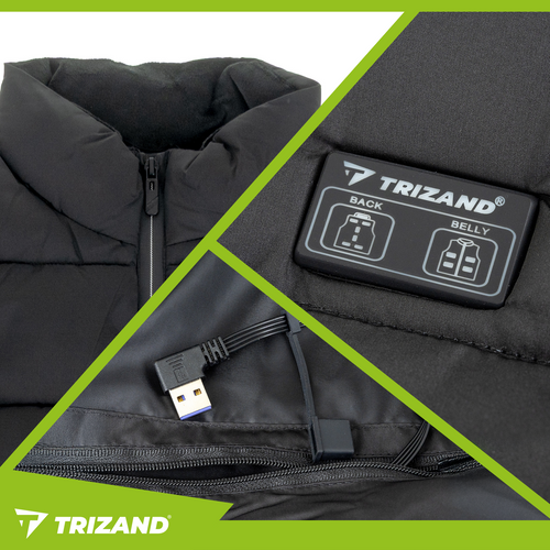 Trizand 26542 USB Heated Vest with 11 Heating Zones, XL