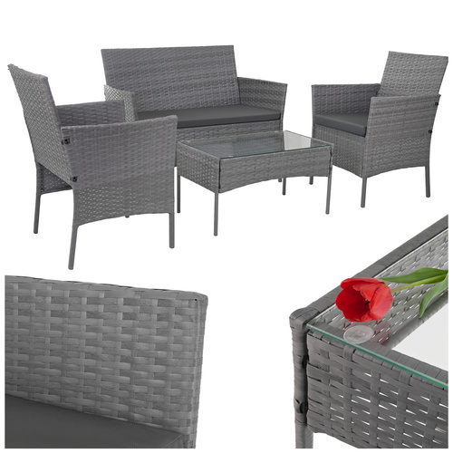 Rattan Garden Furniture Set Gardlov 26907, Anthracite