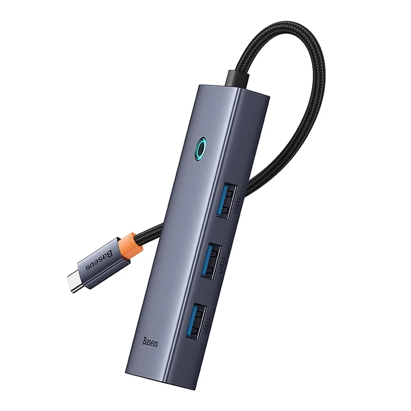 Baseus UltraJoy 5-Port USB-C Хаб (HDMI, 3xUSB 3.0, PD), Серый