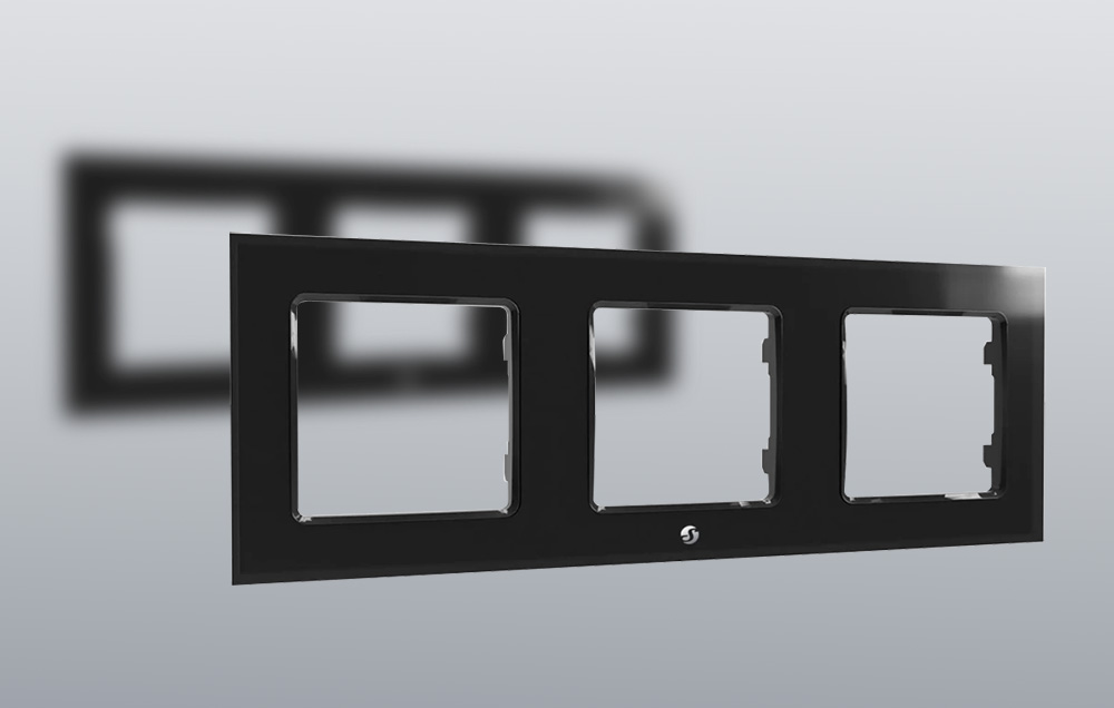 Switch frame triple Shelly (black) (0)