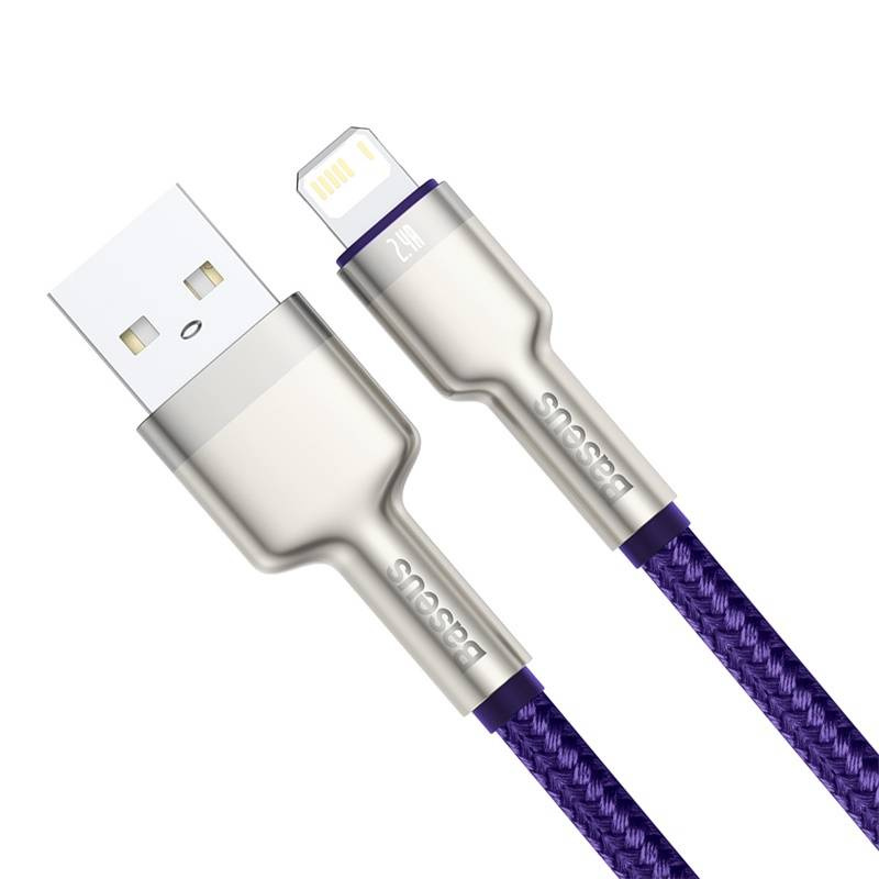 Кабель USB - Lightning Baseus Cafule 2.4A 1м Фиолетовый