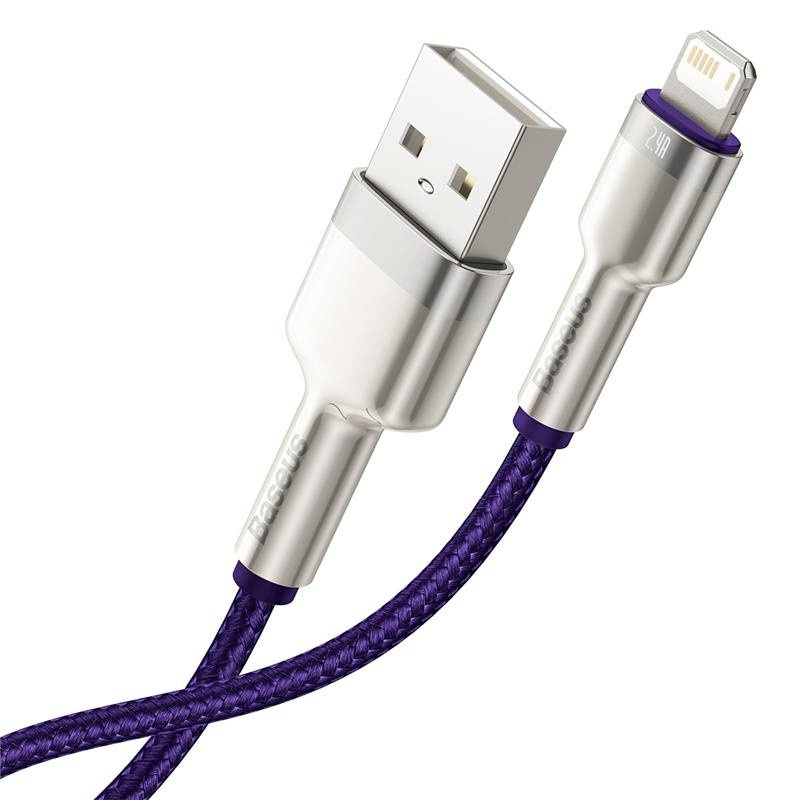 Кабель USB - Lightning Baseus Cafule 2.4A 1м Фиолетовый