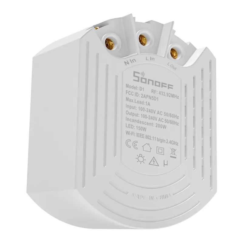 Smart Dimmer Switch Sonoff D1 Wi-Fi with Remote