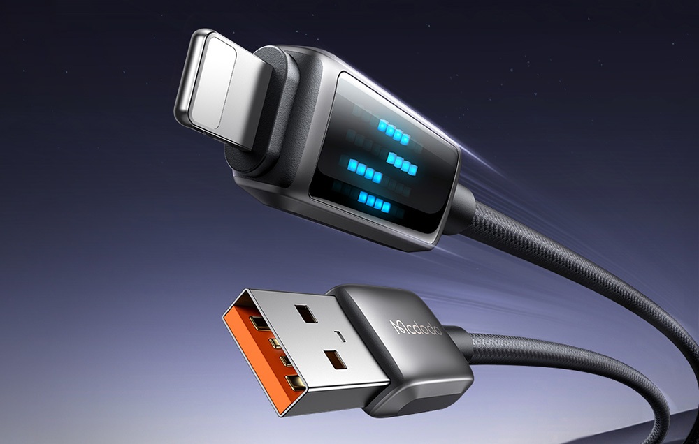 USB-A uz Lightning kabelis Mcdodo CA-5250 LED displejs 1.2m (3)