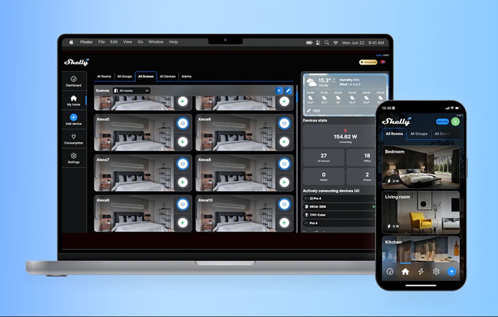 Smart WiFi Shutter Controller Set Shelly Shutter + BLU RC Button 4 (2)