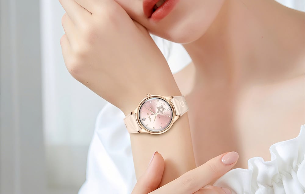 Smartwatch COLMI L28 Gold Leather Strap 1.32" AMOLED (2)