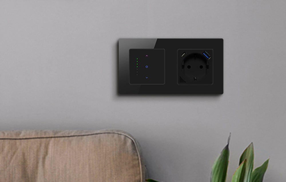 Dubultais slēdža rāmis Avatto TS20 Melns stikls (1)