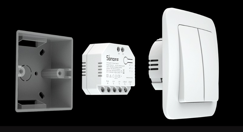 Умный 2-канальный Wi-Fi переключатель Sonoff Dual R3 с измерением мощности