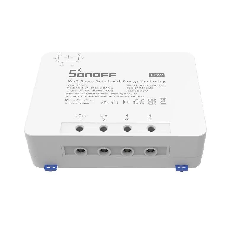 Sonoff POWR3 Viedais Wi-Fi Slēdzis ar Elektrības Mērītāju, 1-Kanāla, 5500W