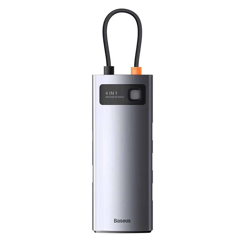 Хаб 4в1 Baseus Metal Gleam Series, USB-C на 4x USB 3.0, серый