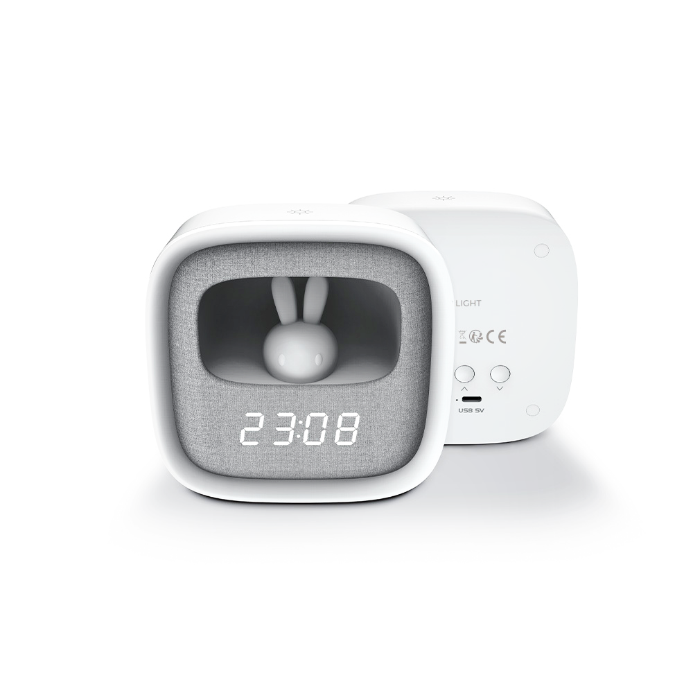 Forever Light PURE FNL-06 AURORA Alarm Clock with LED Night Light, White