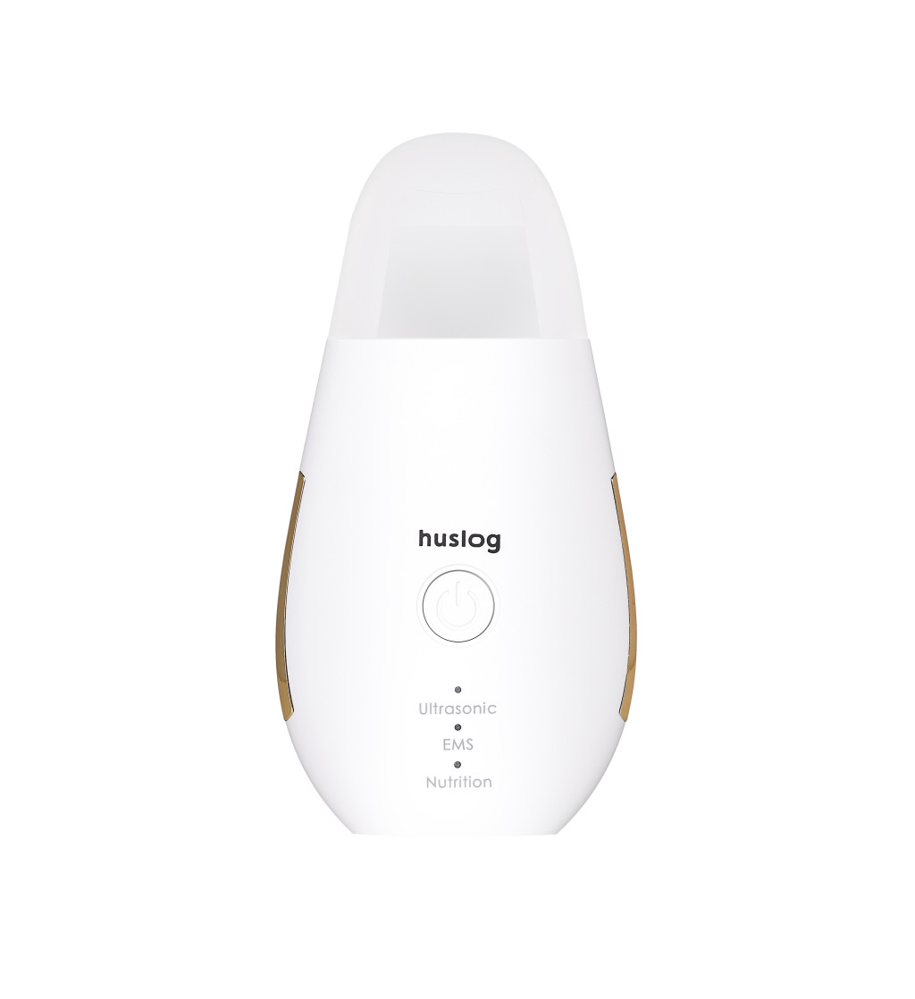 Ultrasonic Skin Scrubber Huslog BE-100224 Facial Spatula Pore Cleanser, white