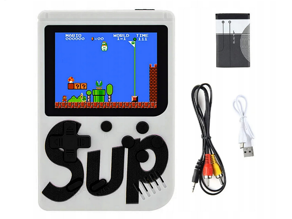 Mini Console Portable, Retro Games, 400 Games, 3.0\", TV Connection, White