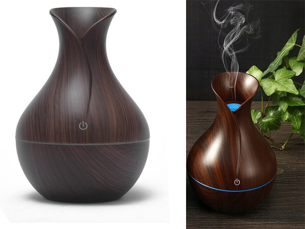 Air Humidifier, Aroma Diffuser, Aromatherapy, RGB Illumination, USB, Dark Brown