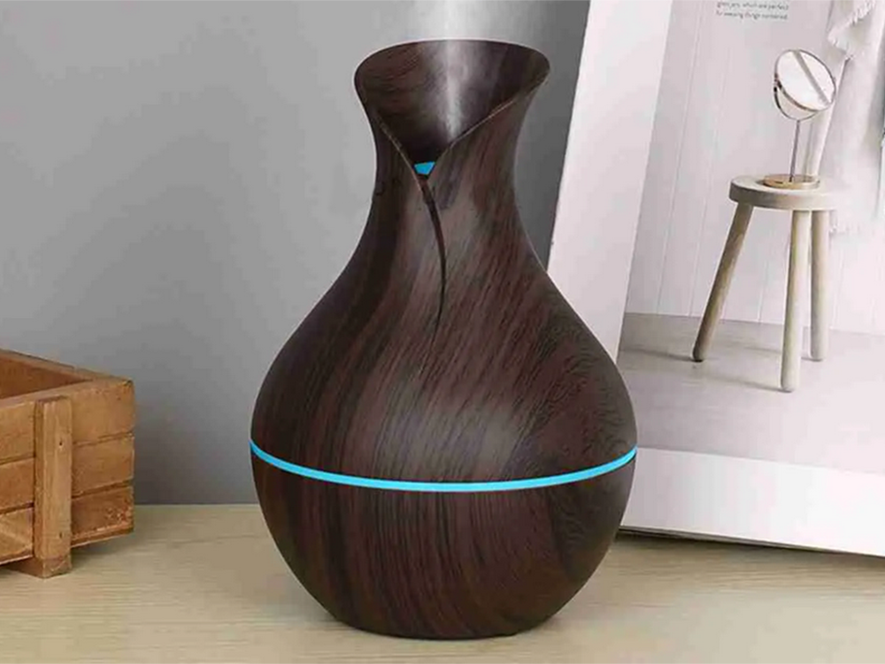 Air Humidifier, Aroma Diffuser, Aromatherapy, RGB Illumination, USB, Dark Brown
