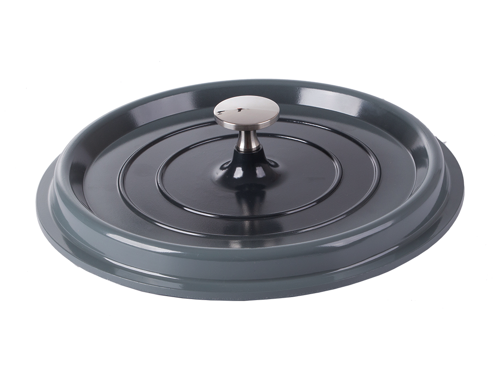 Aluminum Roasting Pot with Lid 4L, Non-Stick, Grey
