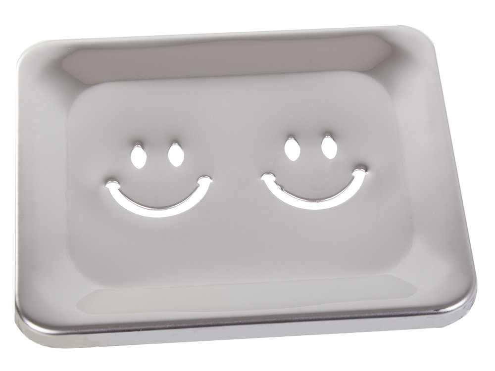 Wall-Mounted Metal Soap Dish with Drainage, Silver (4)