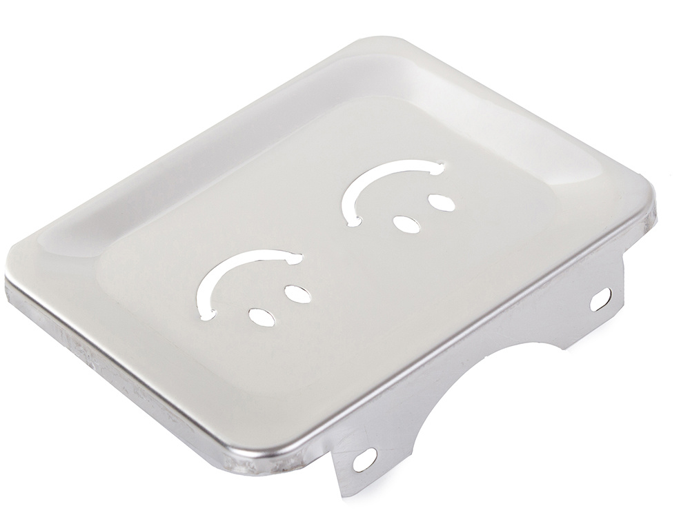 Wall-Mounted Metal Soap Dish with Drainage, Silver (6)