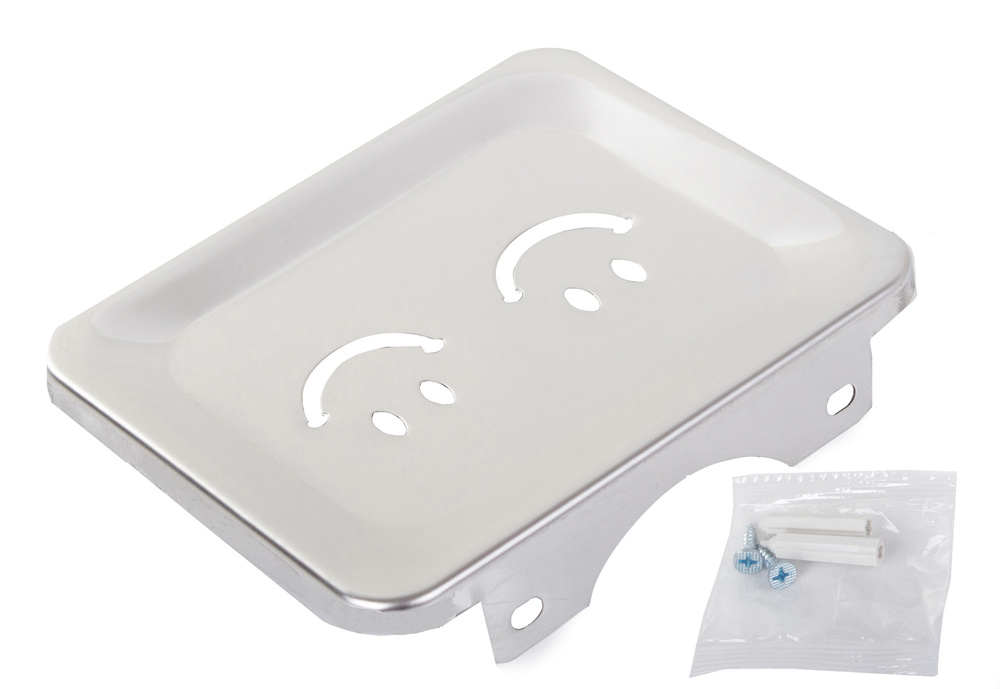 Wall-Mounted Metal Soap Dish with Drainage, Silver (7)