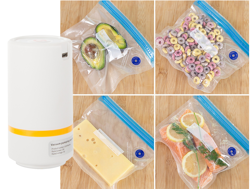 Electric Vacuum Pump for Food Storage, White