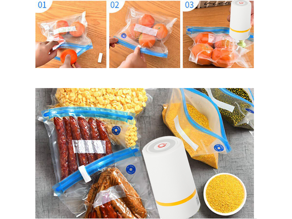 Electric Vacuum Pump for Food Storage, White
