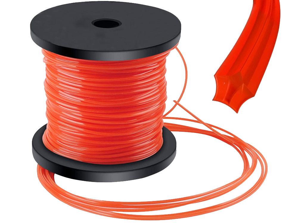 Reinforced Trimmer Line with Wire, Square, 3mm, 100m, Navy Blue