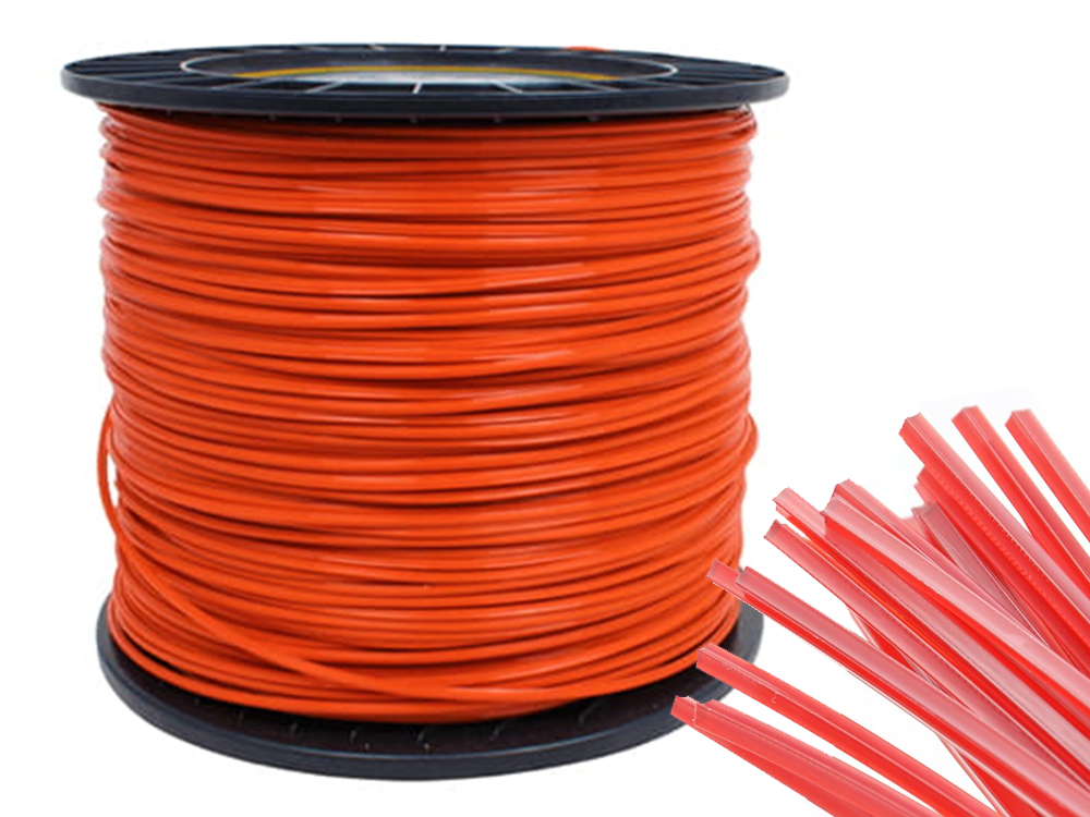 Reinforced Trimmer Line with Wire, Square, 3mm, 100m, Navy Blue