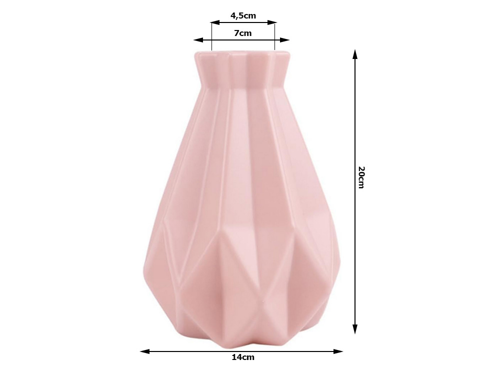 Unbreakable Plastic Flower Vase, Scandinavian Style, 20 cm