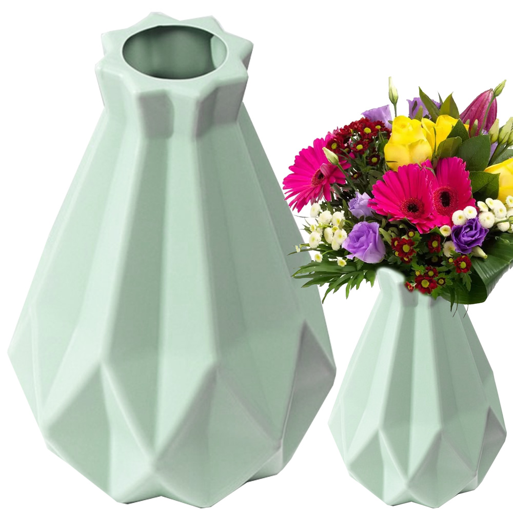 Unbreakable Plastic Flower Vase, Scandinavian Style, 20 cm