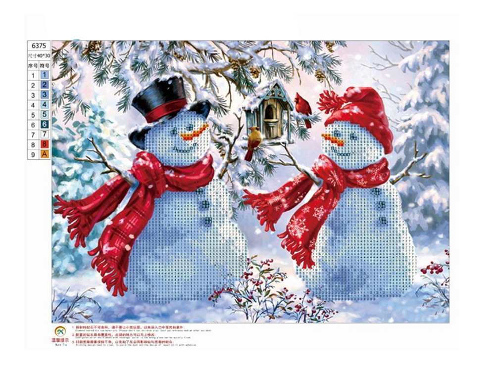 Diamond Painting Kit Snowman 5D, 30x40 cm