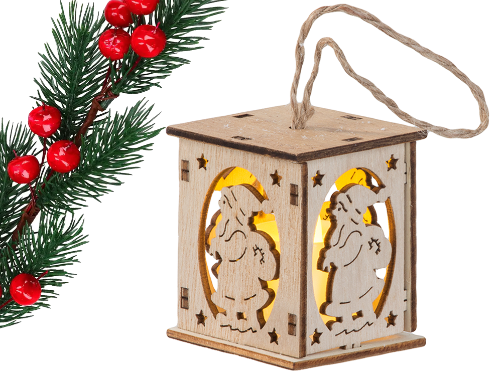 Wooden Lantern, Christmas Tree Decoration