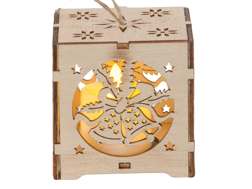 Wooden Lantern, Christmas Tree Decoration
