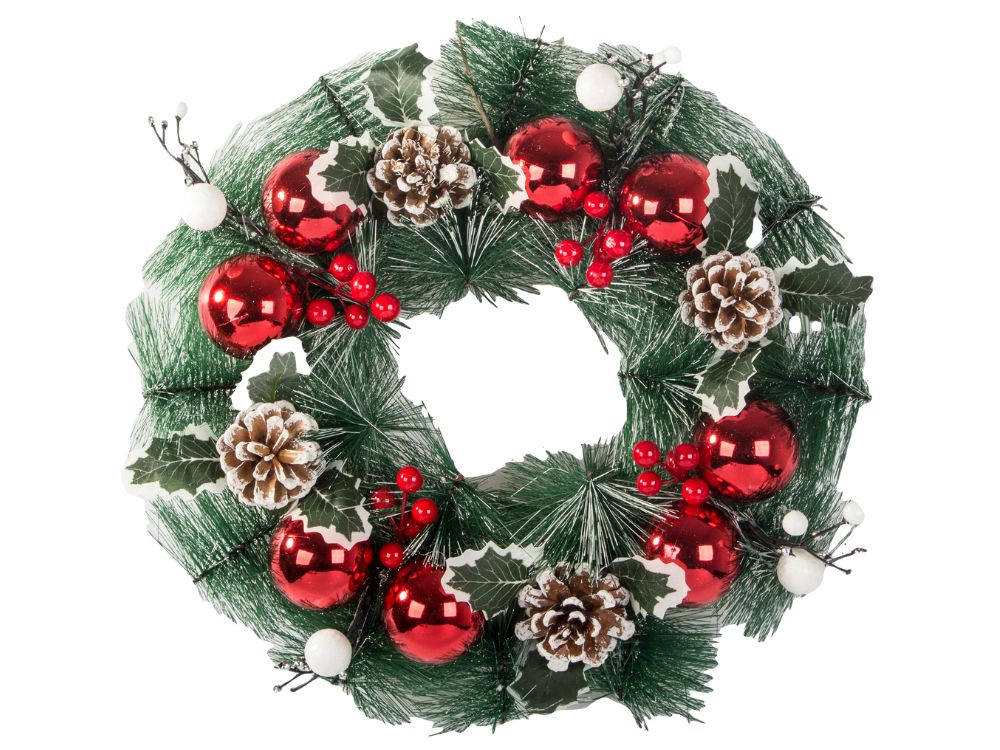 Christmas decorative wreath red and white (0)