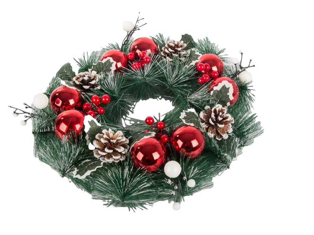 Christmas decorative wreath red and white (1)
